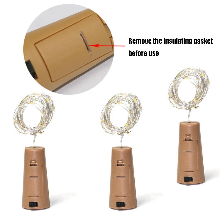 10 PCS LED Wine Bottle Cork Copper Wire String Light IP44 Waterproof Holiday Decoration Lamp, Style:2m 20LEDs(Blue Light) - Holiday Lights by PMC TechLife | Online Shopping South Africa | PMC TechLife | Buy Now Pay Later Mobicred