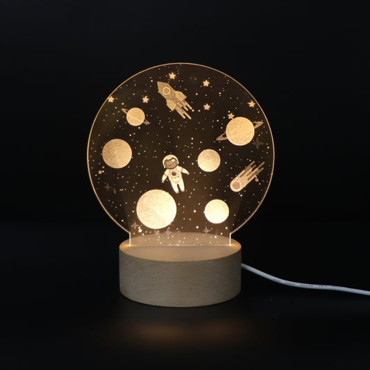 3D Atmosphere Decorative Light Acrylic Inner Carved LED Night Light Creative Girl Table Lamp(Cartoon Astronaut) - Novelty Lighting by PMC Jewellery | Online Shopping South Africa | PMC Jewellery | Buy Now Pay Later Mobicred