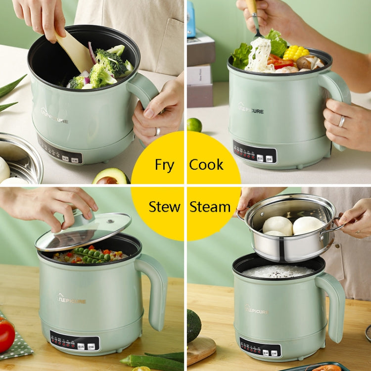 Multi-Function Electric-Cooker Mini Dormitory Student Cooking Rice Stir Frying Non-Stick Pot, 110V US Plug, Colour: White Smart With Steaming Grid(1.7L) - free shipping - PMC TechLife - Order now!