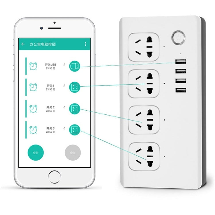 Home Office Wifi Mobile Phone Remote Control Timer Switch Voice Control Power Strip, Line length: 1.5m(UK Plug) - Smart Socket by PMC Jewellery | Online Shopping South Africa | PMC Jewellery | Buy Now Pay Later Mobicred