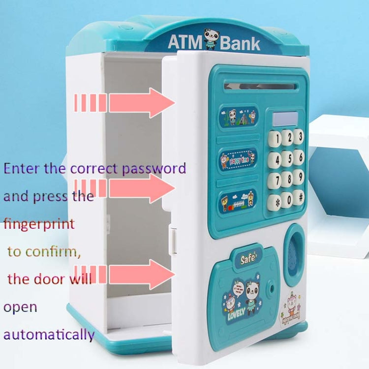 Simulation Password Fingerprint Sensor Unlocking Money Box Automatic Roll Money Safe ATM Piggy Bank(Blue) - Piggy Banks by PMc TechLife | Online Shopping South Africa | PMc TechLife | Buy Now Pay Later Mobicred