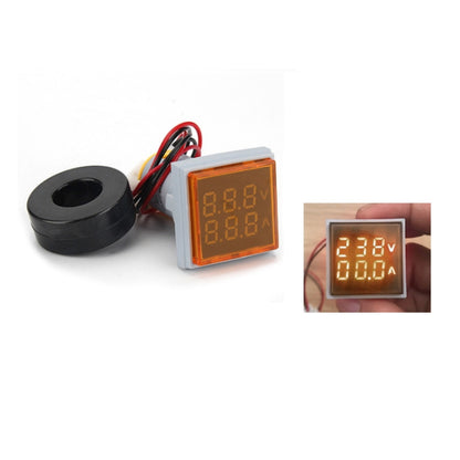 AD16-22FVA Square Signal Indicator Type Mini Digital Display AC Voltage And Current Meter(Yellow) - Current & Voltage Tester by PMC Jewellery | Online Shopping South Africa | PMC Jewellery