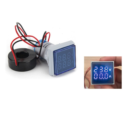 AD16-22FVA Square Signal Indicator Type Mini Digital Display AC Voltage And Current Meter(Blue) - Current & Voltage Tester by PMC Jewellery | Online Shopping South Africa | PMC Jewellery