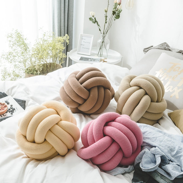 Hand-Made Knotted Ball Pillow, Size: Diameter: 25~30cm(Skin Powder) - free shipping - PMC TechLife - Order now!