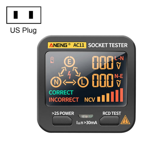 ANENG AC11 Multifunctional Digital Display Socket Tester Electrical Ground Wire Tester(US Plug) - Current & Voltage Tester by ANENG | Online Shopping South Africa | PMC Jewellery | Buy Now Pay Later Mobicred