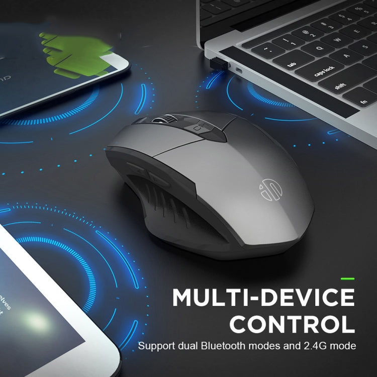 Inphic A1 6 Keys 1000/1200/1600 DPI Home Gaming Wireless Mechanical Mouse, Colour: Gray Wireless+Bluetooth 4.0+Bluetooth 5.0 - Wireless Mice by Inphic | Online Shopping South Africa | PMC Jewellery | Buy Now Pay Later Mobicred