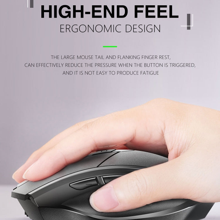 Inphic A1 6 Keys 1000/1200/1600 DPI Home Gaming Wireless Mechanical Mouse, Colour: Gray Wireless+Bluetooth 4.0+Bluetooth 5.0 - Wireless Mice by Inphic | Online Shopping South Africa | PMC Jewellery | Buy Now Pay Later Mobicred