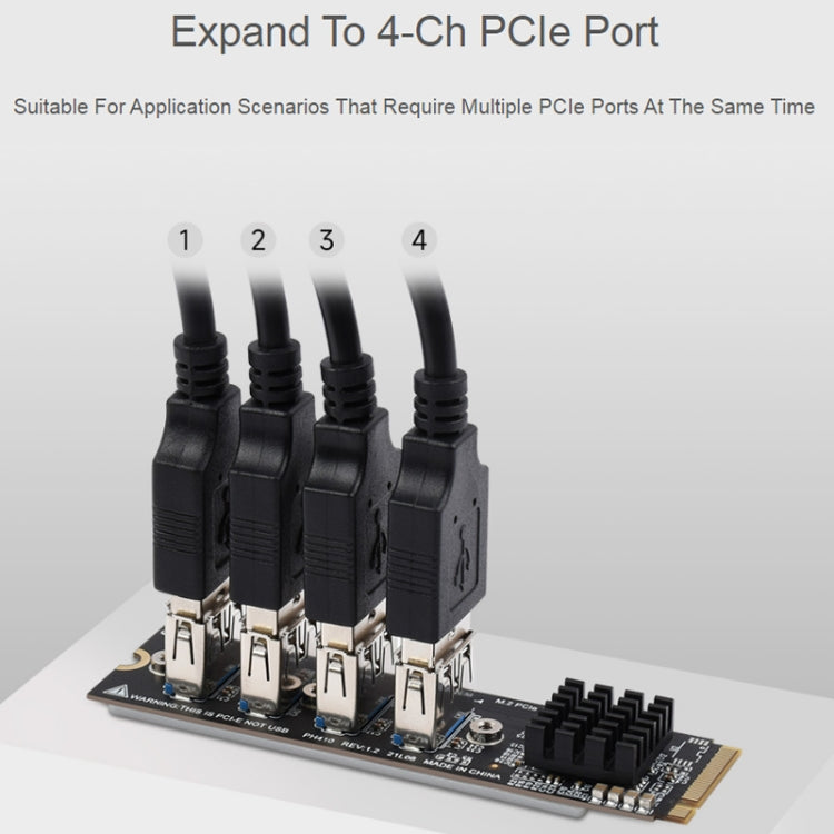 Waveshare 23316 M.2 to PCIe 4-Ch Expander, Using With PCIe X1 to PCIe X16 - Others by Waveshare | Online Shopping South Africa | PMC Jewellery | Buy Now Pay Later Mobicred