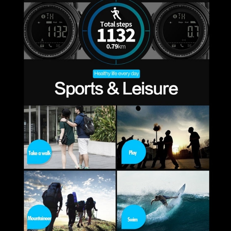 SKMEI 1250 Men Outdoor Waterproof Sports Digital Watch Multi-Function Watch(Black) - free shipping - PMC TechLife - Order now!
