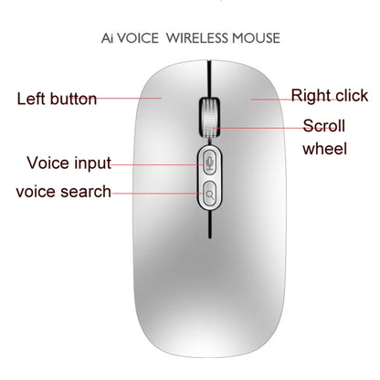 M103 1600DPI 5 Keys 2.4G Wireless Mouse Charging Ai Intelligent Voice Office Mouse, Support 28 Languages(Gray) - Wireless Mice by PMC Jewellery | Online Shopping South Africa | PMC Jewellery | Buy Now Pay Later Mobicred