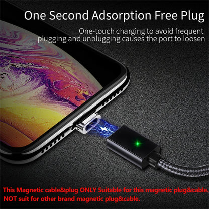 2 PCS ESSAGER Smartphone Fast Charging and Data Transmission Magnetic Cable with 8 Pin Magnetic Head, Cable Length: 2m(Black) - Charging Cable & Head by PMC Jewellery | Online Shopping South Africa | PMC Jewellery | Buy Now Pay Later Mobicred