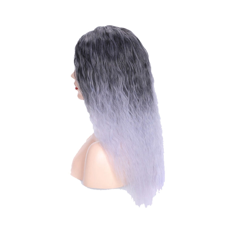 Matte Realistic Corn Perm Long Curly Hair Woolen Volume Wig Headgear(Black Gradient Light Milky Gray) - free shipping - PMC TechLife - Order now!