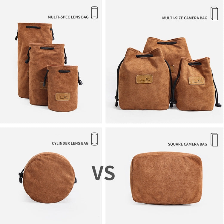 S.C.COTTON Liner Shockproof Digital Protection Portable SLR Lens Bag Micro Single Camera Bag Square Black L - Lens Bag by S.C.COTTON | Online Shopping South Africa | PMC TechLife | Buy Now Pay Later Mobicred