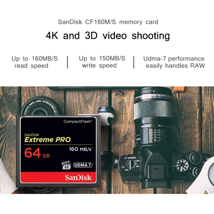 SanDisk CFXPS-1067X High Speed CF Card Camera SLR Camera Memory Card CF-160M/S, Capacity: 64GB - CF Card by PMC Jewellery | Online Shopping South Africa | PMC Jewellery | Buy Now Pay Later Mobicred