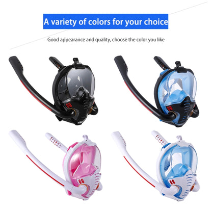 Snorkeling Mask Double Tube Silicone Full Dry Diving Mask Adult Swimming Mask Diving Goggles, Size: S/M(White/Blue) - Diving Mask by PMC Jewellery | Online Shopping South Africa | PMC Jewellery | Buy Now Pay Later Mobicred