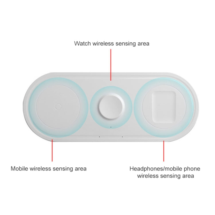 KT-W50A8 3 in 1 10W Multi-Function Bracket Wireless Charger for iPhones / iWatch / AirPods - Wireless Charger by PMC TechLife | Online Shopping South Africa | PMC TechLife