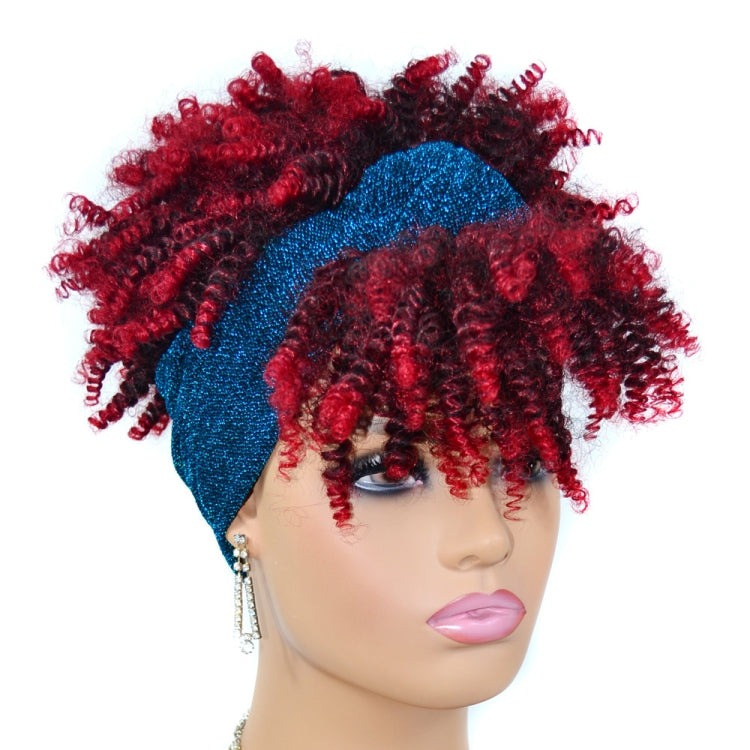 Headscarf Wig Black Gradient Small Curly Wig Explosive Headgear, Colour: 13.TJH6-1B# - free shipping - PMC TechLife - Order now!