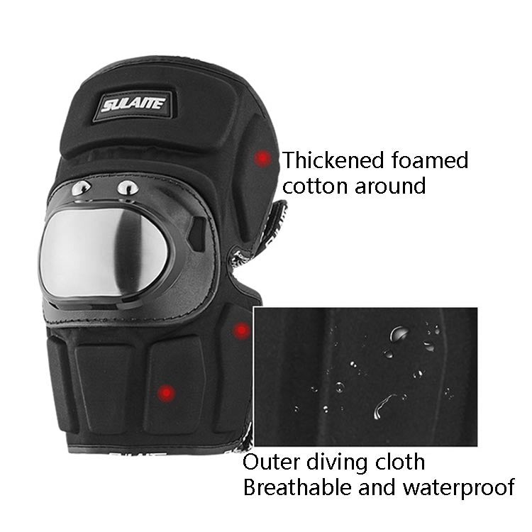 SULAITE Motorcyclist Stainless Steel  Windproof Shockproof Outdoor Sports Protective Gear Knee Pads+Elbow Pads - Protective Gear by SULAITE | Online Shopping South Africa | PMC Jewellery | Buy Now Pay Later Mobicred