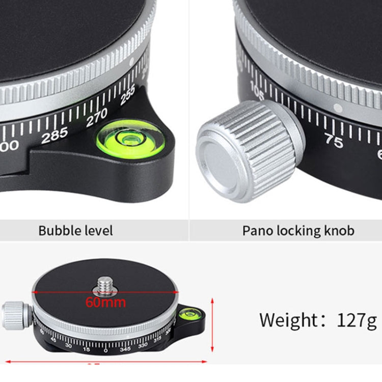 Xiletu TPC60 360 Degree Rotating Panoramic Head Tripod Holder SLR Camera Base Plate - Tripod Heads by PMC TechLife | Online Shopping South Africa | PMC TechLife | Buy Now Pay Later Mobicred