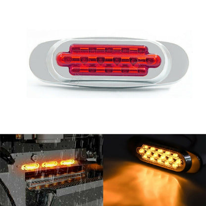 12-24V 16 LEDs Electroplating Side Lights Side Tail Lights Cargo Truck Modification Light, Colour: Red (2 Lines Always Bright) - Warning Lights by PMC Jewellery | Online Shopping South Africa | PMC Jewellery | Buy Now Pay Later Mobicred