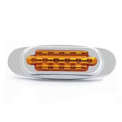 12-24V 16 LEDs Electroplating Side Lights Side Tail Lights Cargo Truck Modification Light, Colour: Yellow (2 Lines Always Bright) - Warning Lights by PMC Jewellery | Online Shopping South Africa | PMC Jewellery | Buy Now Pay Later Mobicred