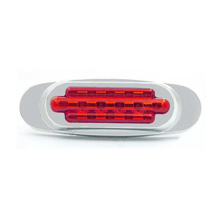 12-24V 16 LEDs Electroplating Side Lights Side Tail Lights Cargo Truck Modification Light, Colour: Red (High and Low Light 3 Lines) - Warning Lights by PMC Jewellery | Online Shopping South Africa | PMC Jewellery | Buy Now Pay Later Mobicred