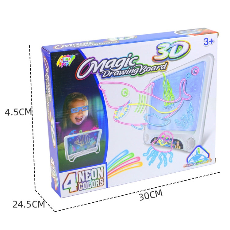 3D Fluorescent Drawing Board Magic Luminous Three-Dimensional Writing Board Graffiti Board Lighting Puzzle Children Drawing Board,Style:  Drawing Screen (Ocean Version) -  by PMC Jewellery | Online Shopping South Africa | PMC Jewellery | Buy Now Pay Later Mobicred