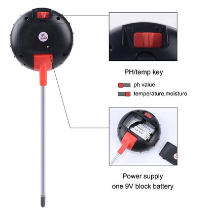 Five-In-One Soil Meter PH Humidity Temperature Photometry Detector PH Photometry Multifunctional Detector - PH & Moisture Meter by PMC Jewellery | Online Shopping South Africa | PMC Jewellery