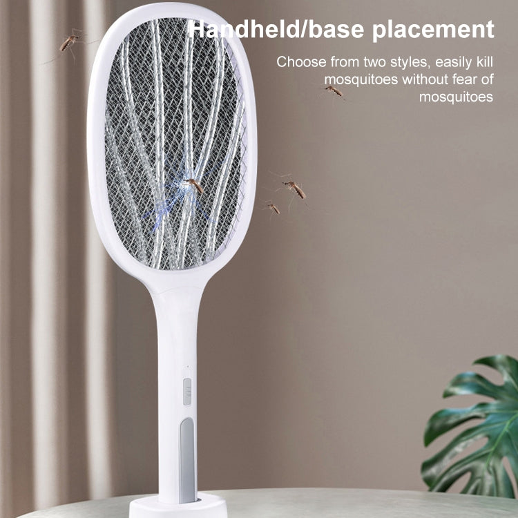 Electrical Mosquito Swatter Mosquito Killer Two-In-One USB Rechargeable Household Electrical Mosquito Swatter, Colour: LEDx6 Gray (Base Charging) - Fly Swatter by PMC Jewellery | Online Shopping South Africa | PMC Jewellery | Buy Now Pay Later Mobicred