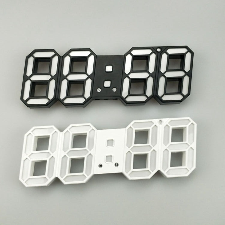6609 3D Stereo LED Alarm Clock Living Room 3D Wall Clock, Colour: Black Frame Red Light - Alarm Clocks by PMc TechLife | Online Shopping South Africa | PMc TechLife | Buy Now Pay Later Mobicred