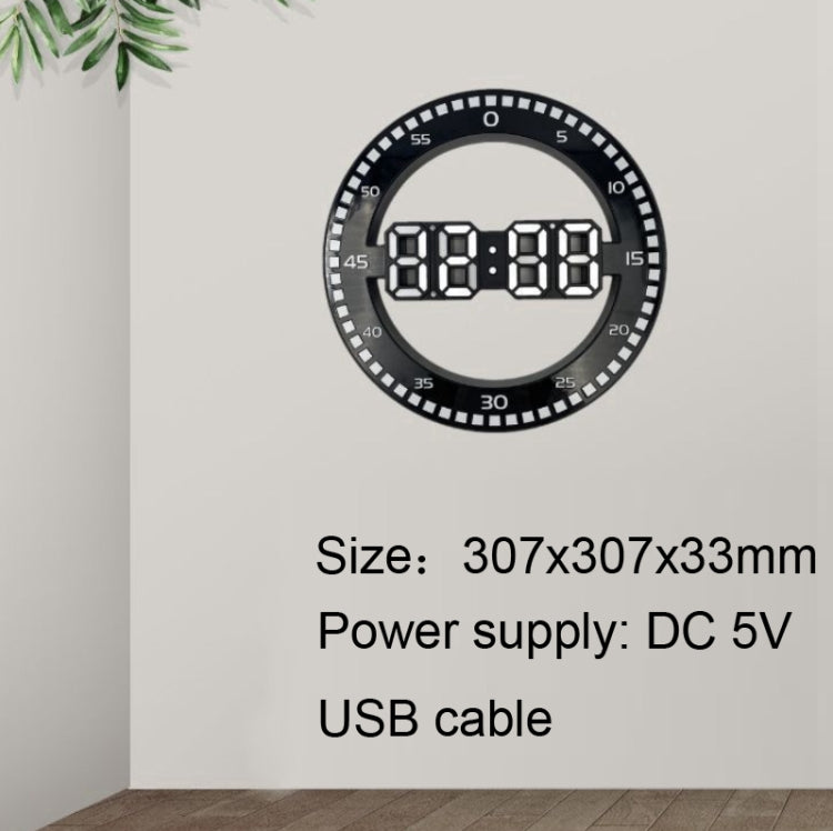 DS-3688L Living Room 3D Wall Clock Big Screen LED Electronic Clock, Colour: Black+Green - Wall Clock by PMc TechLife | Online Shopping South Africa | PMc TechLife | Buy Now Pay Later Mobicred