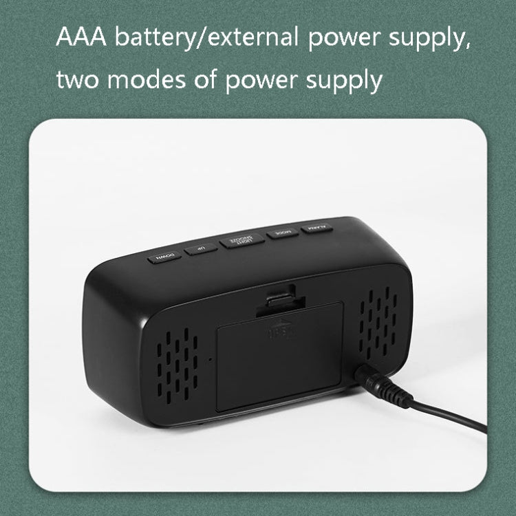 Mirror Bedside Alarm Clock Battery Plug-In Dual-Purpose LED Clock, Colour: Rectangular White Shell (Mirror White Light) - Alarm Clocks by PMc TechLife | Online Shopping South Africa | PMc TechLife | Buy Now Pay Later Mobicred