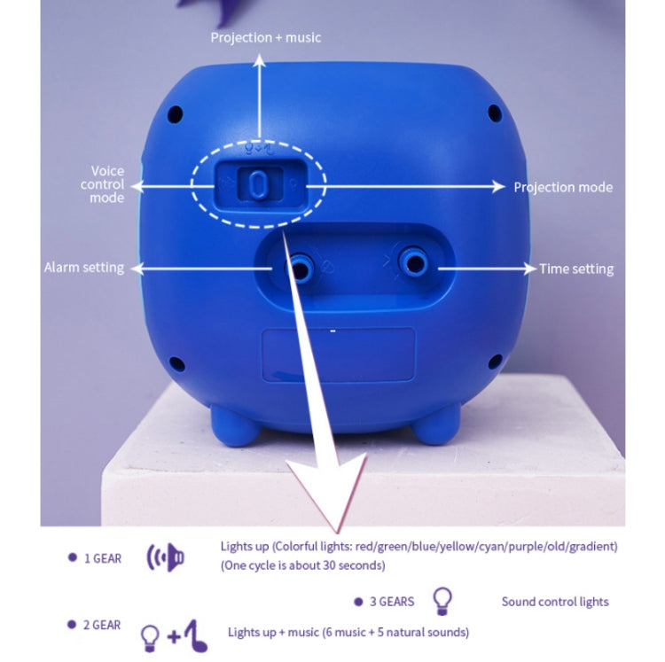 Children Romantic Starry Sky Projection Music Pointer Alarm Clock(Blue) - Novelty Clock by PMc TechLife | Online Shopping South Africa | PMc TechLife | Buy Now Pay Later Mobicred