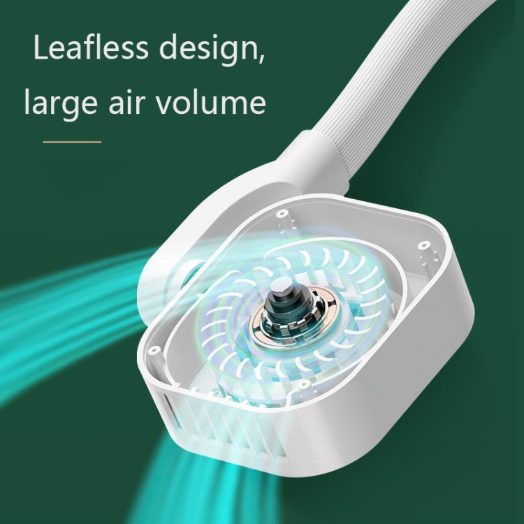 G2 Hanging Neck Leafless Fan Outdoor Student Sports Mini USB Silent Fan, Colour: 4000MAH Night Green - Electric Fans by PMC Jewellery | Online Shopping South Africa | PMC Jewellery | Buy Now Pay Later Mobicred