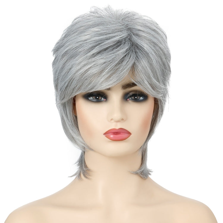 Short Hair Female Wigs Fluffy Fiber Set(Silver White) - free shipping - PMC TechLife - Order now!