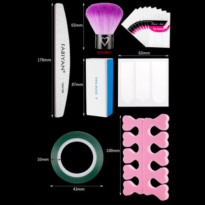 FABIYAN Nail Brush Nail Piece Set Nail Art Polishing Supplies Set, Specification: Transparent Full-sticked Big Set - Nail Art Equipment by FABIYAN | Online Shopping South Africa | PMC Jewellery | Buy Now Pay Later Mobicred