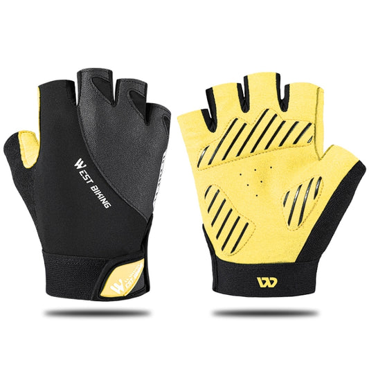 WEST BIKING YP0211210 Mountain Cycling Gloves Half Finger Breathable Anti-Slip Gloves Riding Equipment, Size: M(Black Yellow) - Cycling Gloves by WEST BIKING | Online Shopping South Africa | PMC Jewellery | Buy Now Pay Later Mobicred