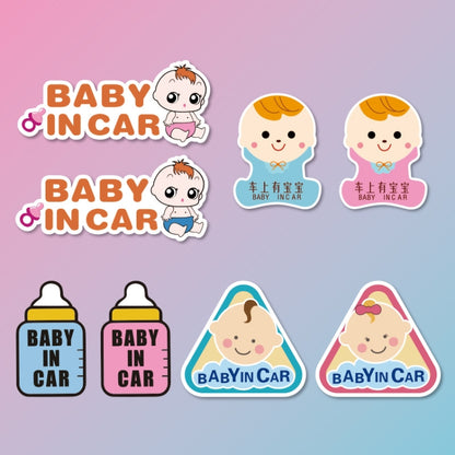 10 PCS There Is A Baby In The Car Stickers Warning Stickers Style: CT223P Triangle Girl Adhesive Stickers - Warning Sticker by PMC Jewellery | Online Shopping South Africa | PMC Jewellery | Buy Now Pay Later Mobicred