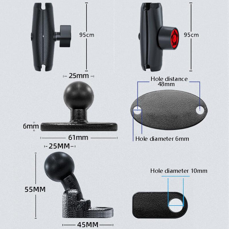 Motorcycle Metal Navigation Mobile Phone Bracket,Style: Rearview Mirror Installation (Anti-theft) - Holder by PMC TechLife | Online Shopping South Africa | PMC TechLife | Buy Now Pay Later Mobicred