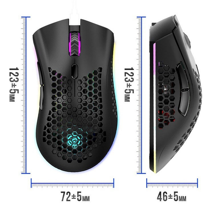 K-Snake BM600 1600 DPI 7-keys Hollow Lightweight Wireless Charging RGB Colorful Gaming Mouse(Wireless BM600 Black) - Wireless Mice by K-Snake | Online Shopping South Africa | PMC Jewellery | Buy Now Pay Later Mobicred