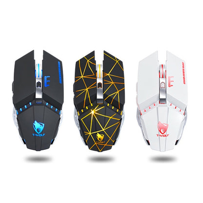 T-WOLF Q15 6-Buttons 1600 DPI Wireless Rechargeable Mute Office Gaming Mouse with 7 Color Breathing Light(Pearl White) - Wireless Mice by T-WOLF | Online Shopping South Africa | PMC Jewellery | Buy Now Pay Later Mobicred