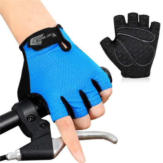 WEST BIKING YP0211218 Cycling Breathable Short Gloves Non-Slip Half Finger Gloves, Size: M(Blue) - Cycling Gloves by WEST BIKING | Online Shopping South Africa | PMC Jewellery | Buy Now Pay Later Mobicred