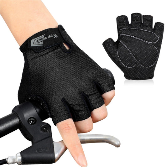 WEST BIKING YP0211218 Cycling Breathable Short Gloves Non-Slip Half Finger Gloves, Size: M(Black) - Cycling Gloves by WEST BIKING | Online Shopping South Africa | PMC Jewellery | Buy Now Pay Later Mobicred