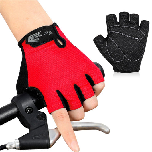 WEST BIKING YP0211218 Cycling Breathable Short Gloves Non-Slip Half Finger Gloves, Size: XL(Red) - Cycling Gloves by WEST BIKING | Online Shopping South Africa | PMC Jewellery | Buy Now Pay Later Mobicred