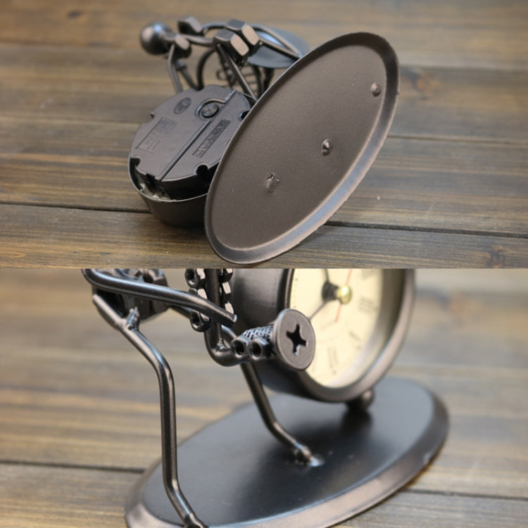 Iron Stainless Steel Small Table Clock Retro Personality Clock Birthday Gift(C66 Trombone Clock) - Novelty Clock by PMc TechLife | Online Shopping South Africa | PMc TechLife | Buy Now Pay Later Mobicred