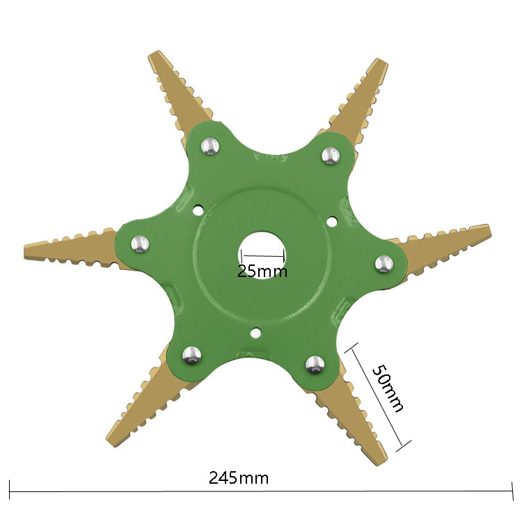 Toothed Mower Blade Six-Leaf Cyclone Blade Agricultural Weeder Parts(Golden Blade Bagged Yellow) - Lawn Mower, Saws & Accessories by PMC Jewellery | Online Shopping South Africa | PMC Jewellery | Buy Now Pay Later Mobicred