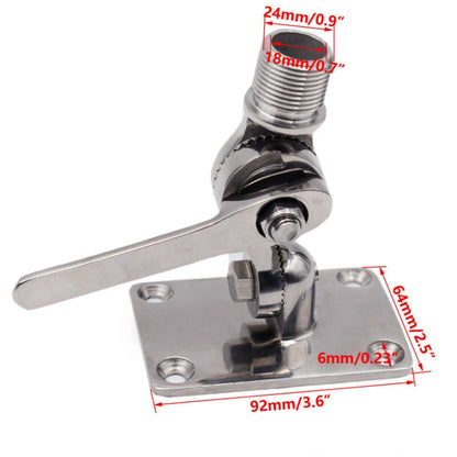 316 Stainless Steel Marine VHF Adjustable Antenna Base Mount For Boat, Specification: 92mm - Marine Accessories & Parts by PMC Jewellery | Online Shopping South Africa | PMC Jewellery | Buy Now Pay Later Mobicred