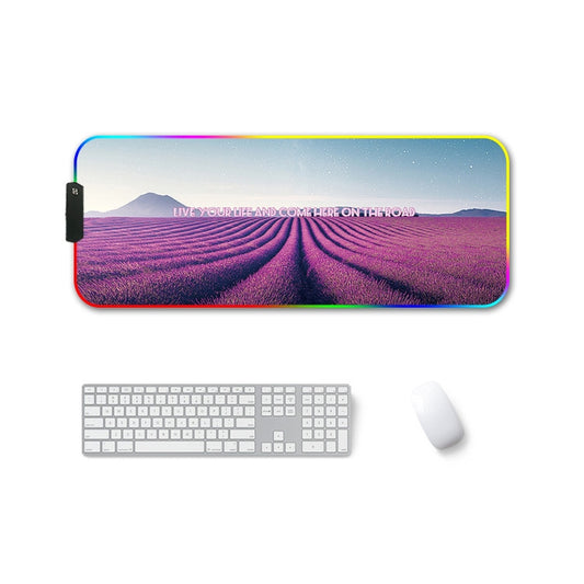 300x350x4mm F-01 Rubber Thermal Transfer RGB Luminous Non-Slip Mouse Pad(Lavender) - Mouse Pads by PMC Jewellery | Online Shopping South Africa | PMC Jewellery | Buy Now Pay Later Mobicred