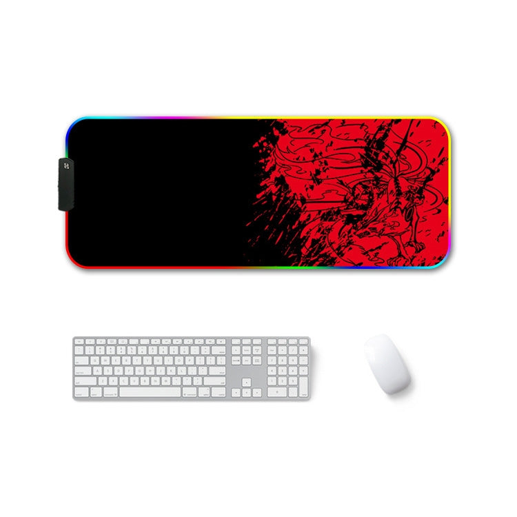 300x350x4mm F-01 Rubber Thermal Transfer RGB Luminous Non-Slip Mouse Pad(Red Fox) - Mouse Pads by PMC Jewellery | Online Shopping South Africa | PMC Jewellery | Buy Now Pay Later Mobicred