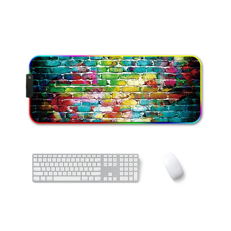 350x600x4mm F-01 Rubber Thermal Transfer RGB Luminous Non-Slip Mouse Pad(Colorful Brick) - Mouse Pads by PMC Jewellery | Online Shopping South Africa | PMC Jewellery | Buy Now Pay Later Mobicred